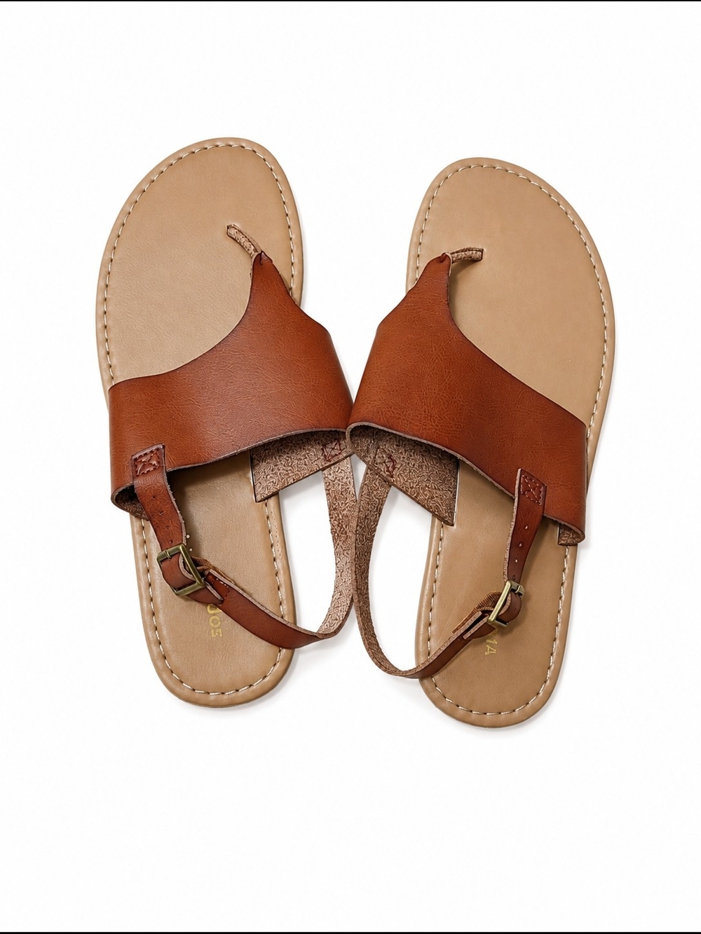 Sonoma Brown Leather T-strap Sandals